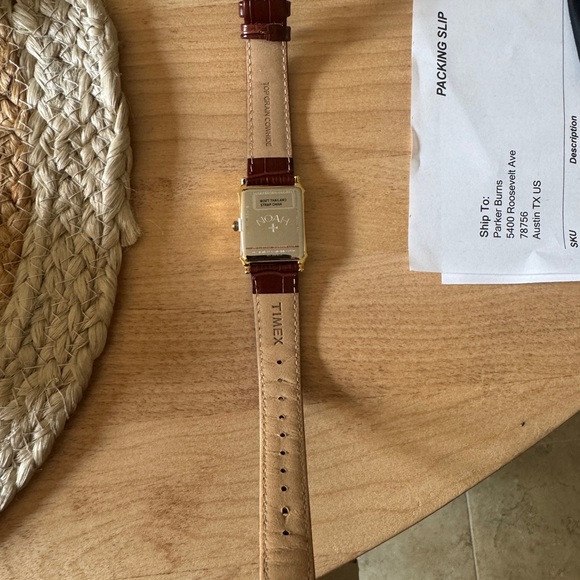 Noah x Timex Moonphase Gold Watch with Brown Leather Strap - Picture 4 of 5